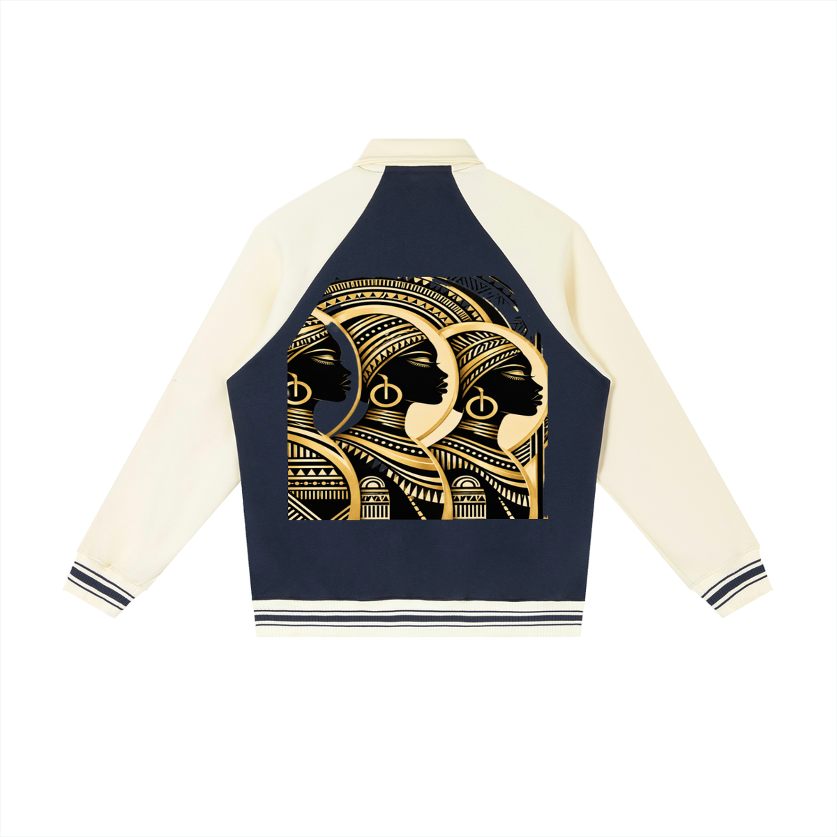 Royalty Contrast Raglan Sleeve Baseball Jacket