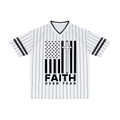 Faith Over Fear Unisex Striped Loose V-Neck T-Shirt