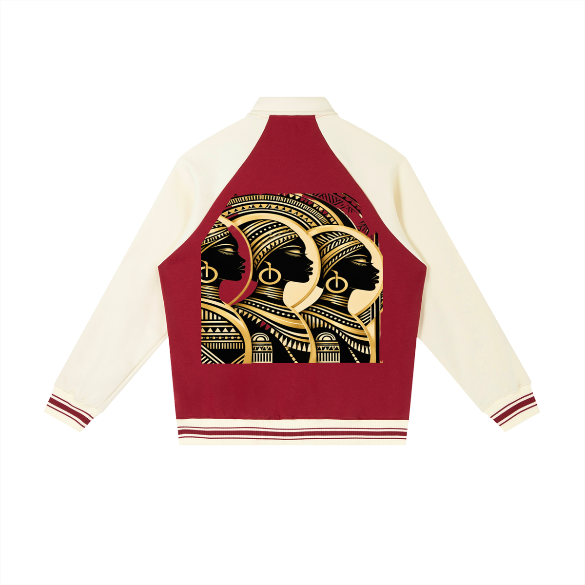 Royalty Contrast Raglan Sleeve Baseball Jacket