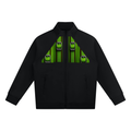 Unisex Stand Collar Jacket Green Buckle Design